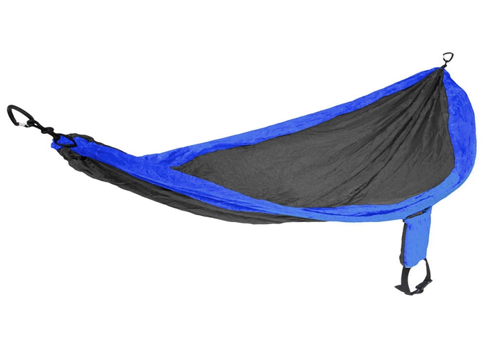 Durable Personal Portable Hammock Made From Parachute Material Triple Stitched Blue Charcoal