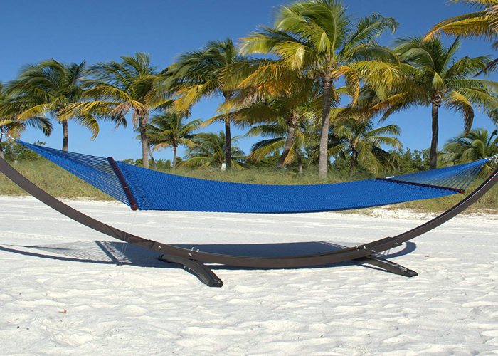 Extra Large Dark Blue Roman Arc Polyester Rope Hammock With Stand Seat Island 55 X 84 Inches
