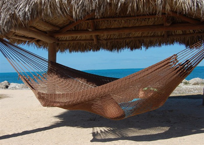 Double Size Lightweight Polyester Rope Mayan Hammock Bed Comfortable Hanging Mocha 128 Inches